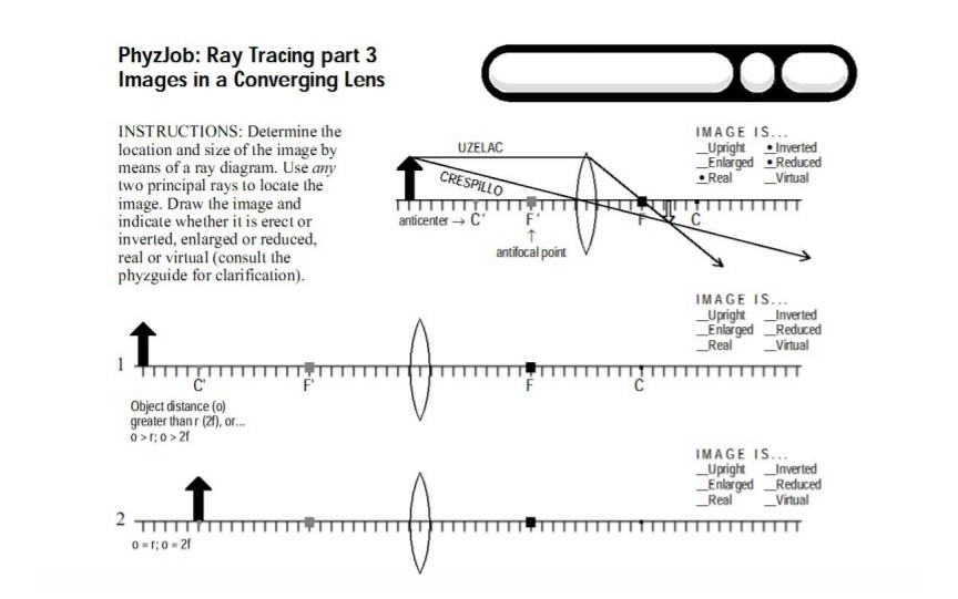 Solved PhyzJob: Ray Tracing part 3 Images in a Converging | Chegg.com