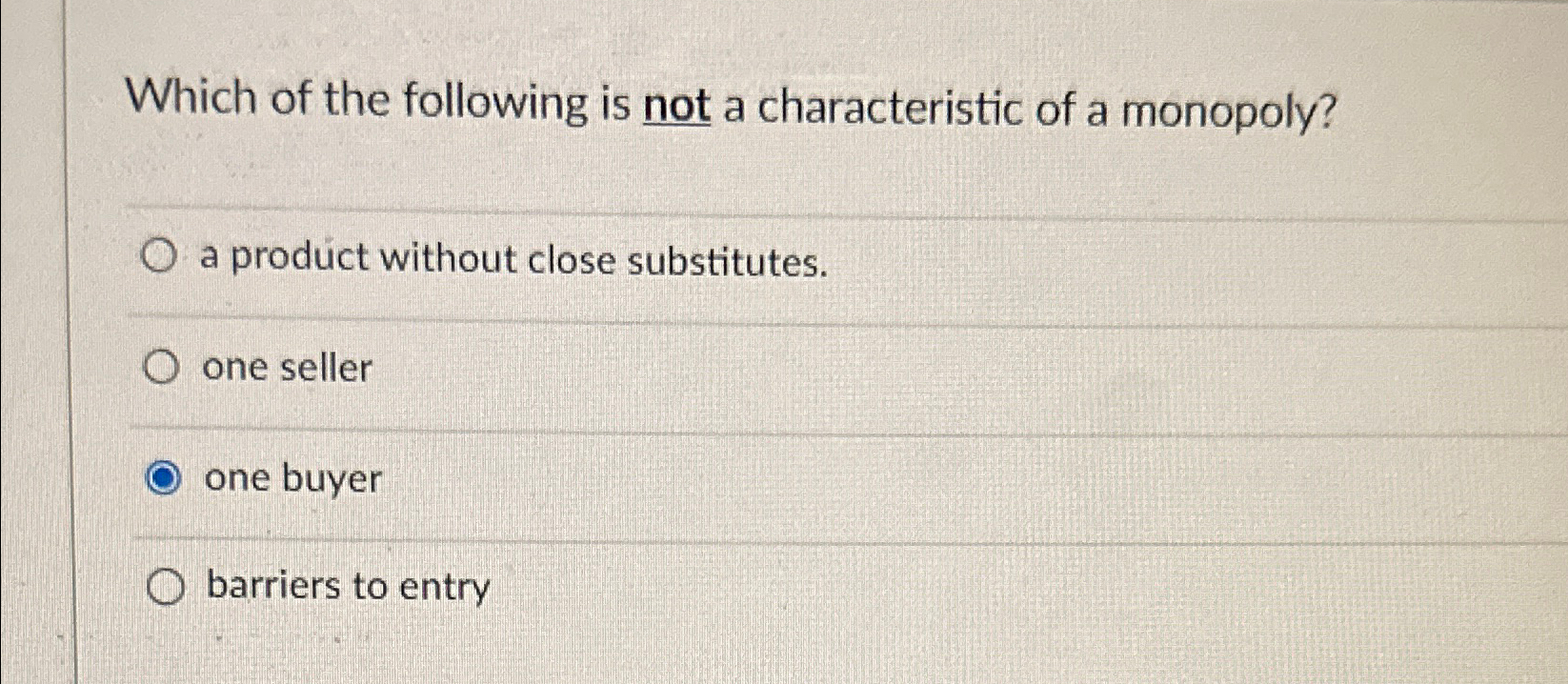 Solved Which of the following is not a characteristic of a | Chegg.com