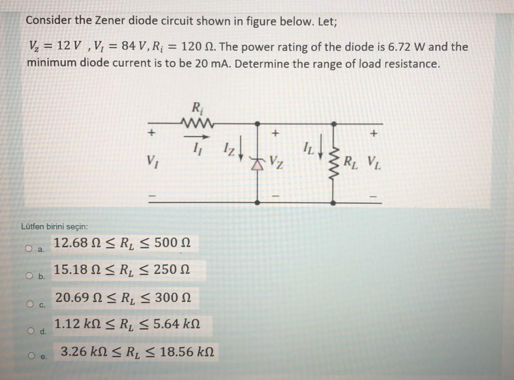 Solved Consider The Zener Diode Circuit Shown In Figure | Chegg.com