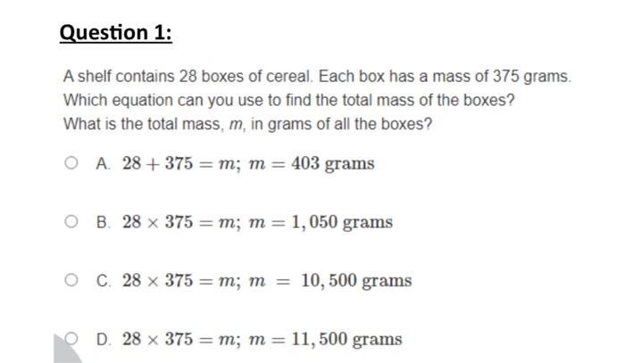 Solved A shelf contains 28 boxes of cereal. Each box has a | Chegg.com