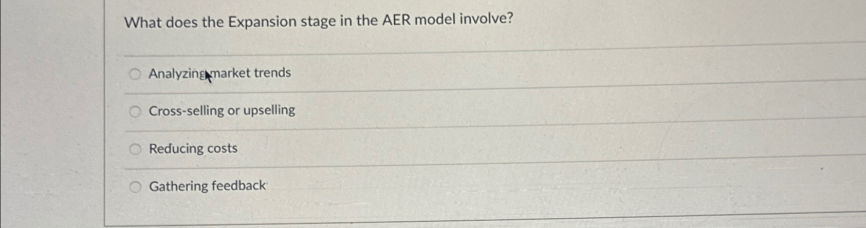 Solved What does the Expansion stage in the AER model | Chegg.com