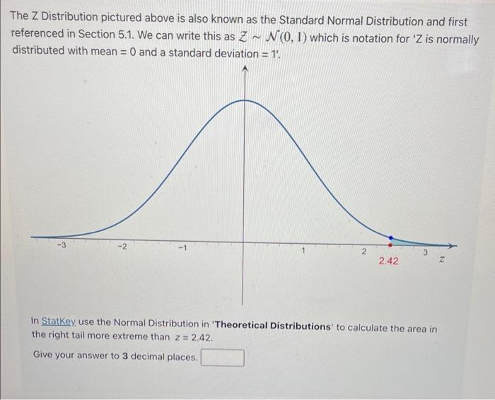 The Z Distribution pictured above is also known as the Standard Normal Distribution and first referenced in Section 5.1. We c