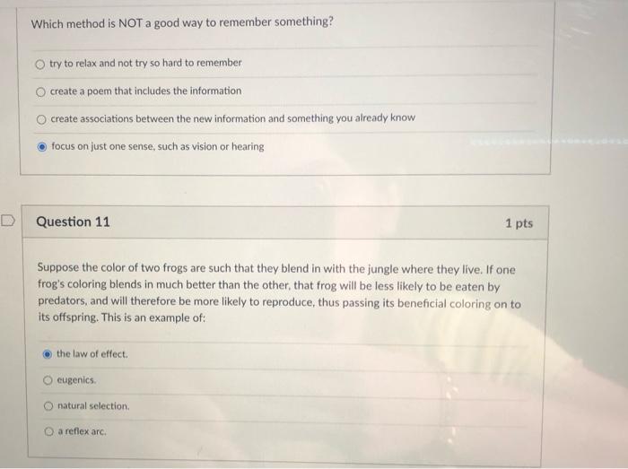 Solved Which method is NOT a good way to remember something? | Chegg.com