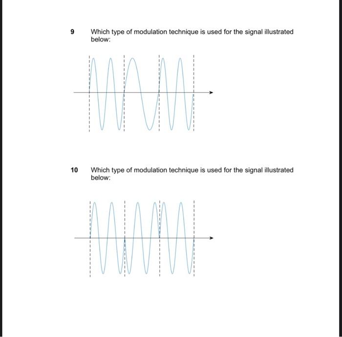 Solved 6 Which type of modulation technique is used for the | Chegg.com