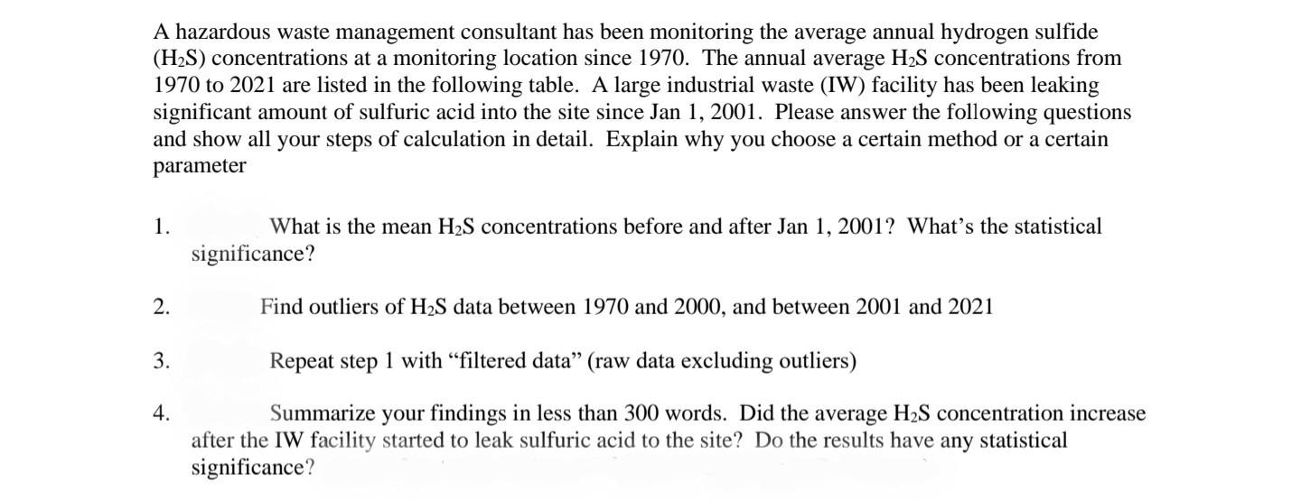 Solved A hazardous waste management consultant has been | Chegg.com