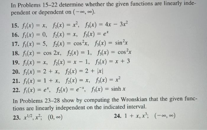 Solved In Problems 15-22 determine whether the given | Chegg.com