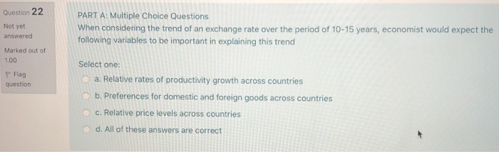 Solved PART A: Multiple Choice Questions When the price | Chegg.com