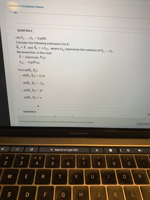 Solved Question Completion Status: QUESTION 2 Let X.....Xn - | Chegg.com