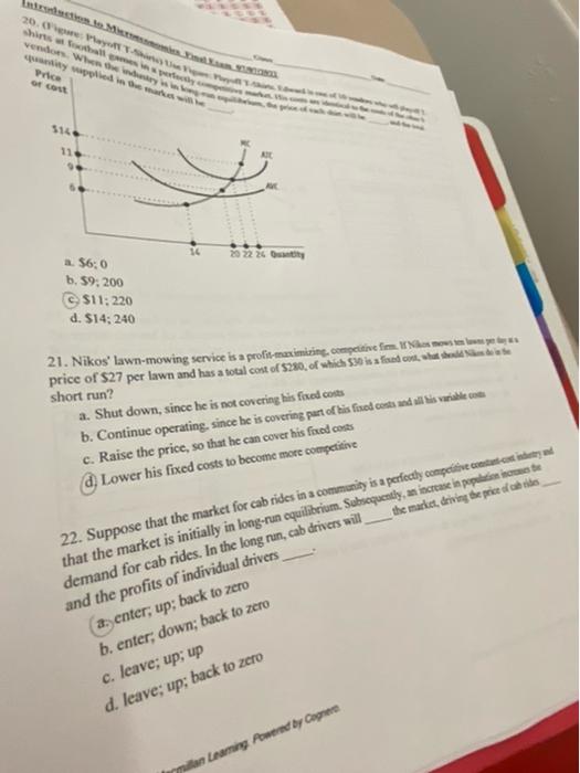 Solved Introduction to Microeconomics Final Exam 97977933 | Chegg.com