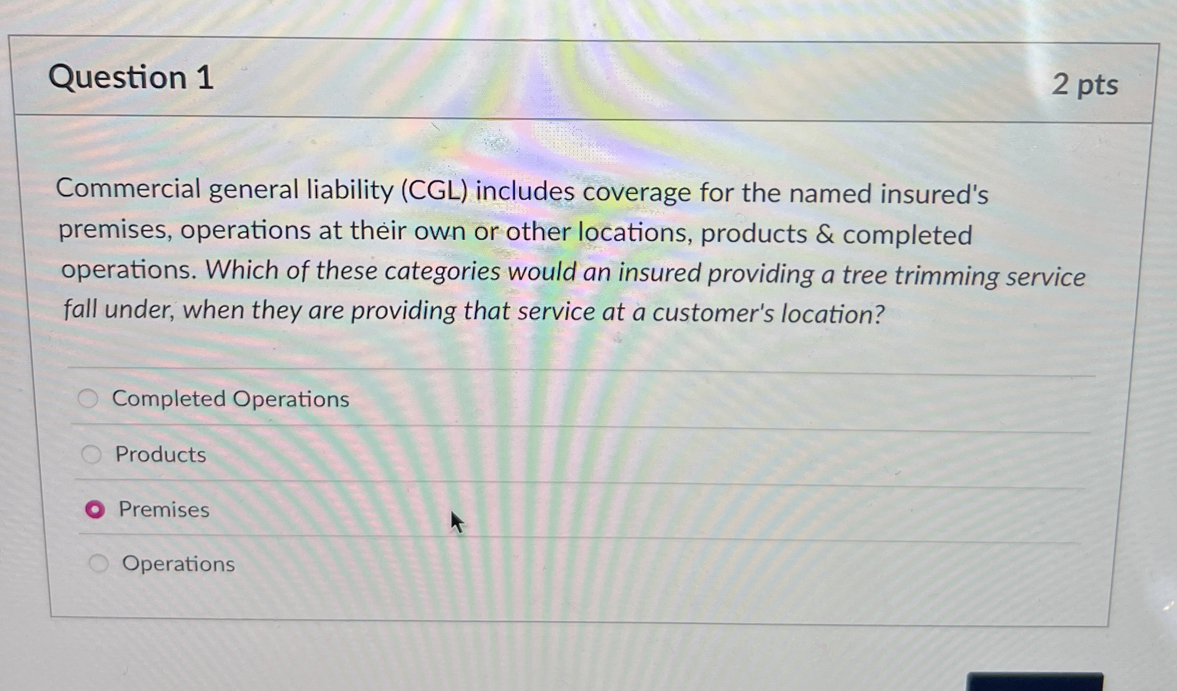 Solved Question 12 ﻿ptsCommercial general liability (CGL) | Chegg.com