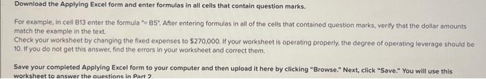 Solved Download the Applying Excel form and enter formulas | Chegg.com