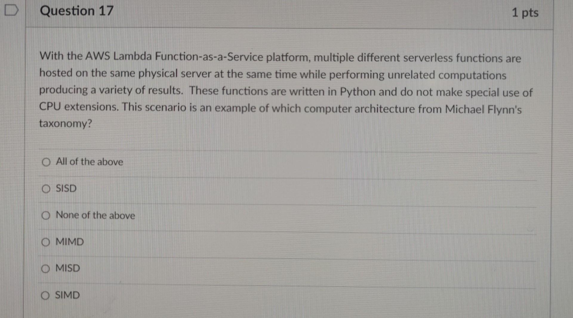 Solved With the AWS Lambda Function-as-a-Service platform, | Chegg.com