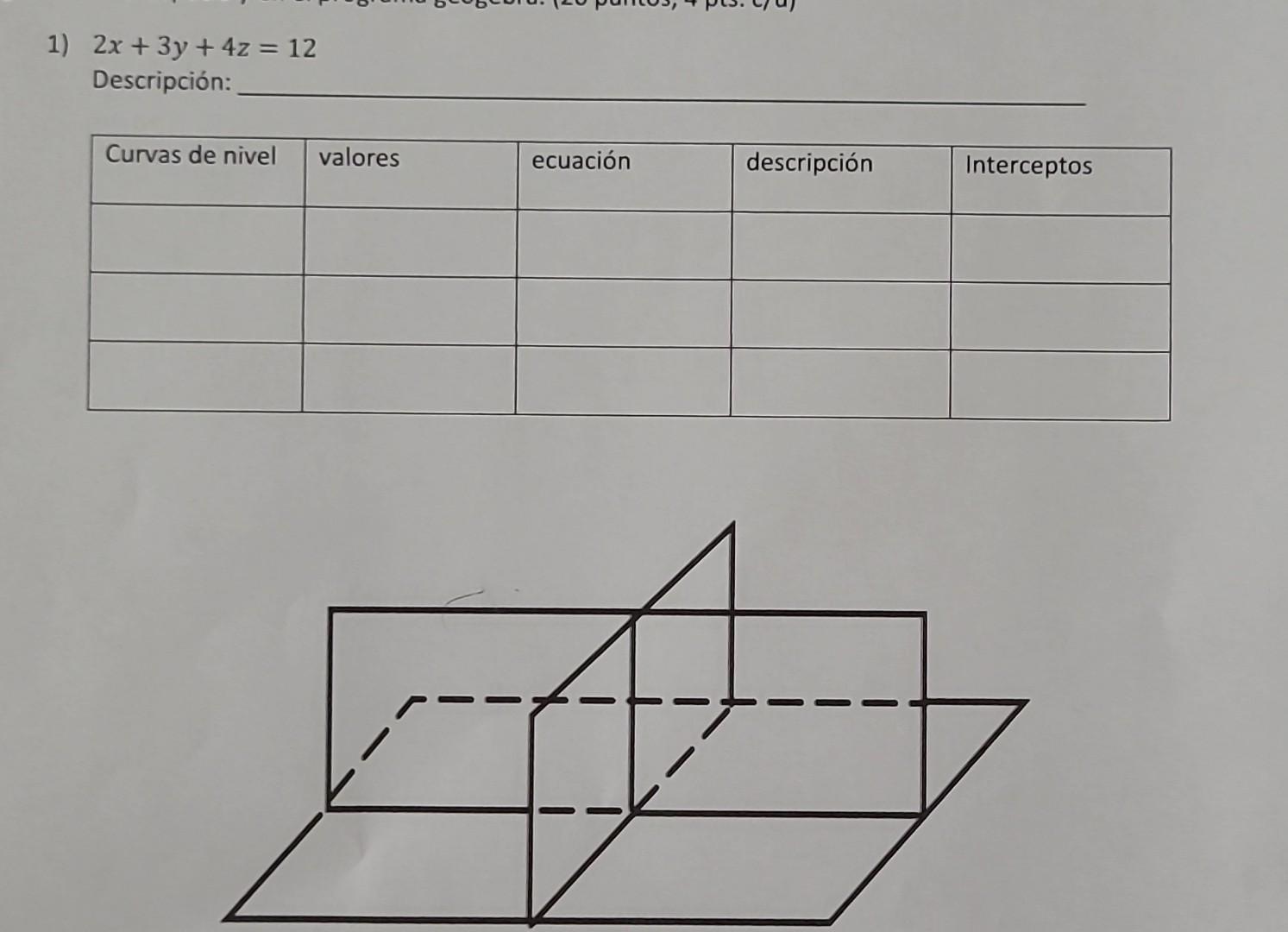 \( 2 x+3 y+4 z=12 \)