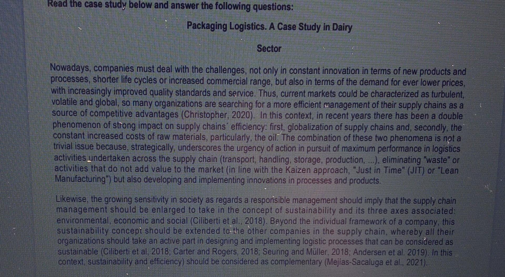 Solved Read the case study below and answer the following | Chegg.com