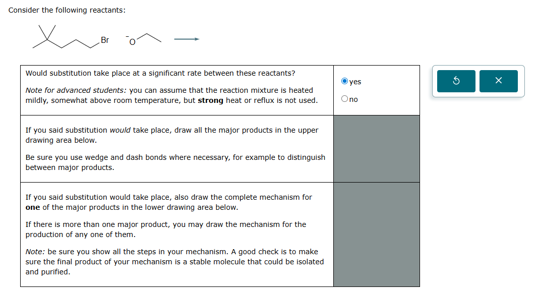 Solved Consider the following reactants:Would substitution | Chegg.com