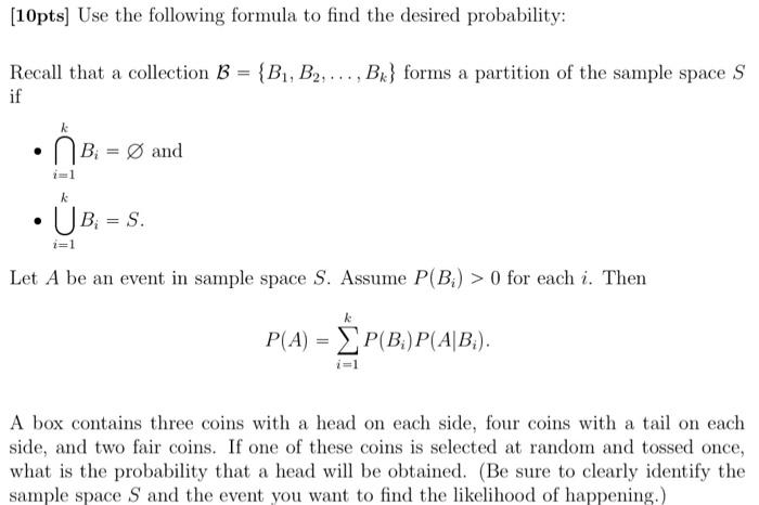 Solved 10pts Use The Following Formula To Find The Desi Chegg Com