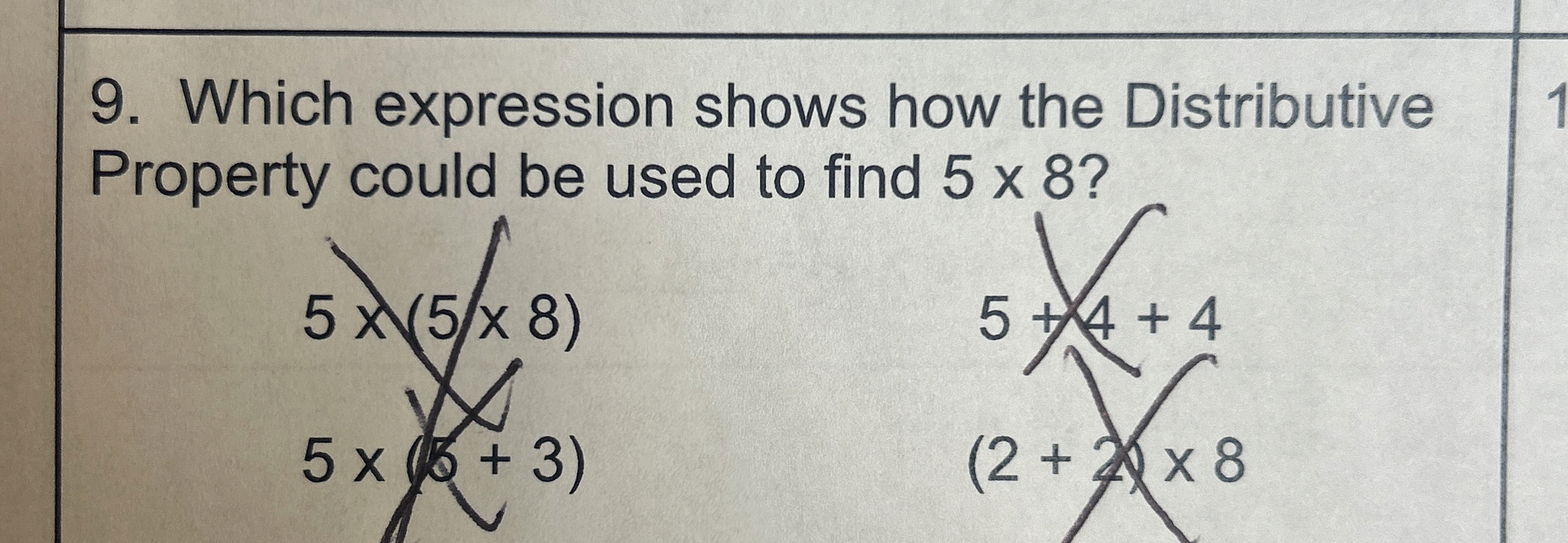 Solved Which expression shows how the Distributive Property