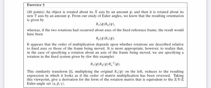 Solved Exercice 5 (20 points) An object is rotated about its | Chegg.com
