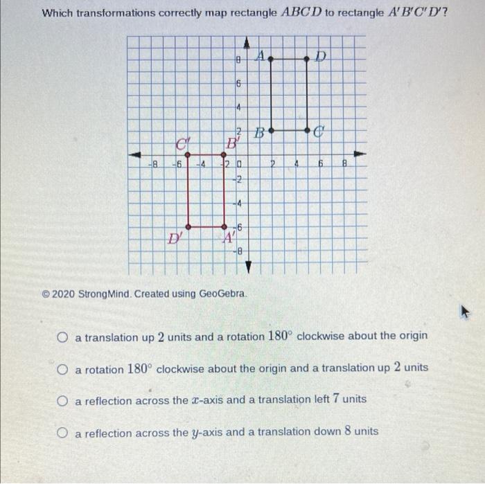 Solved Which transformations correctly map rectangle ABCD to | Chegg.com
