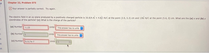 Solved P Chapter 22, Problem 073 Your answer is partially | Chegg.com