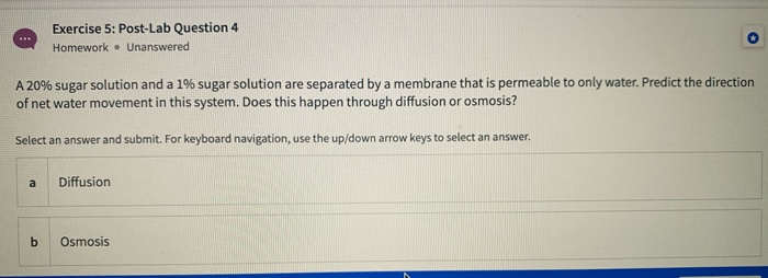 Solved Exercise 5: Post Lab Question 1 Homework. Unanswered | Chegg.com