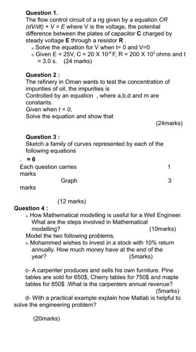 Solved Question 1. The flow control circuit of a rig given | Chegg.com