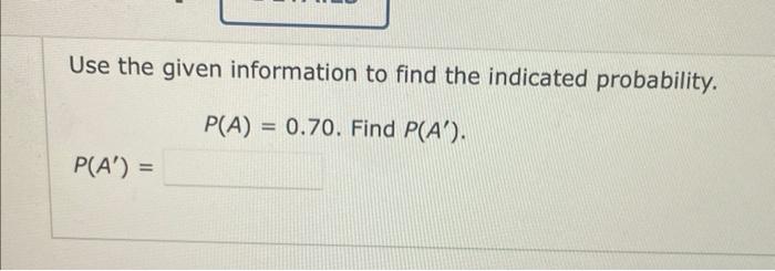 Solved Use the given information to find the indicated | Chegg.com