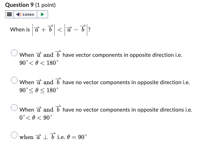 Solved Question 9 (1 ﻿point)When is | Chegg.com