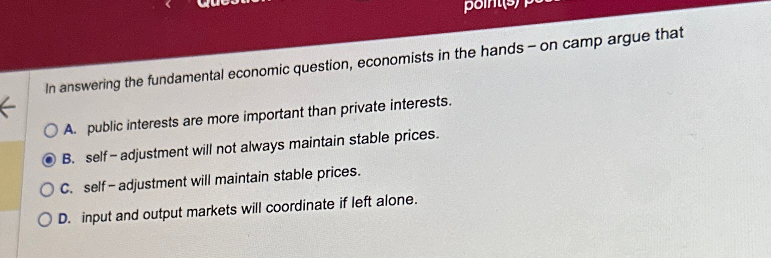 Solved In answering the fundamental economic question, | Chegg.com