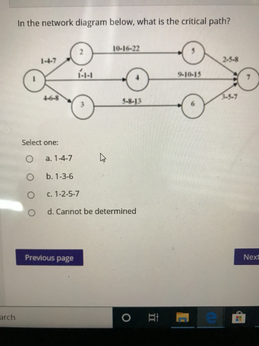 Solved In the network diagram below, what is the critical | Chegg.com