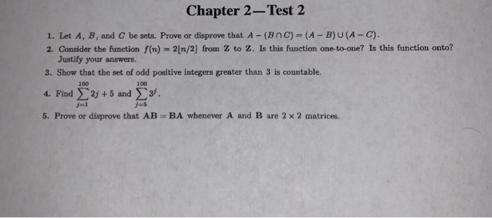 Solved Chapter 2 Test 1 1 Let A 0 Ce H K B A Chegg Com