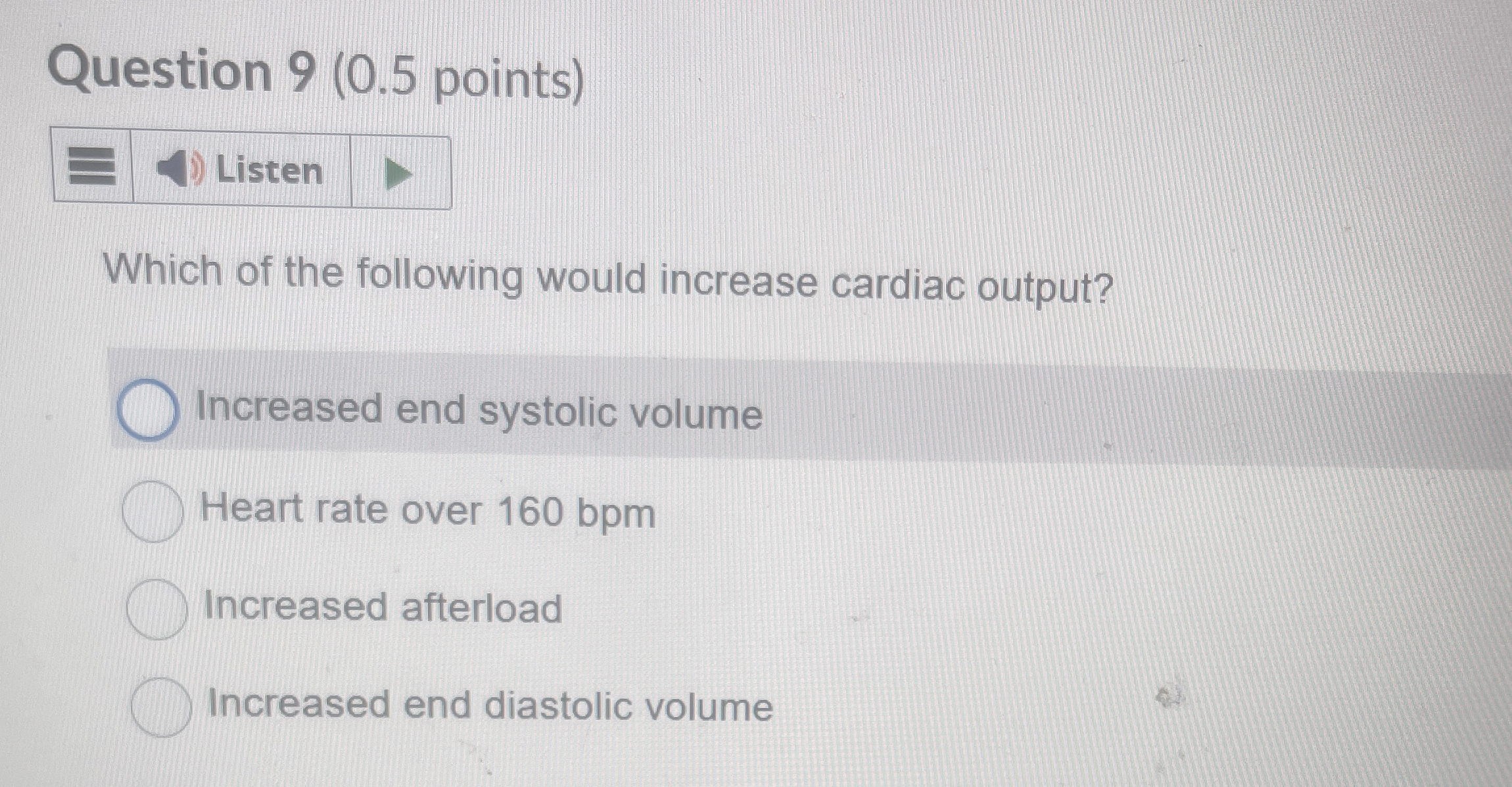 Solved Question 9 (0.5 ﻿points) Which of the following would | Chegg.com