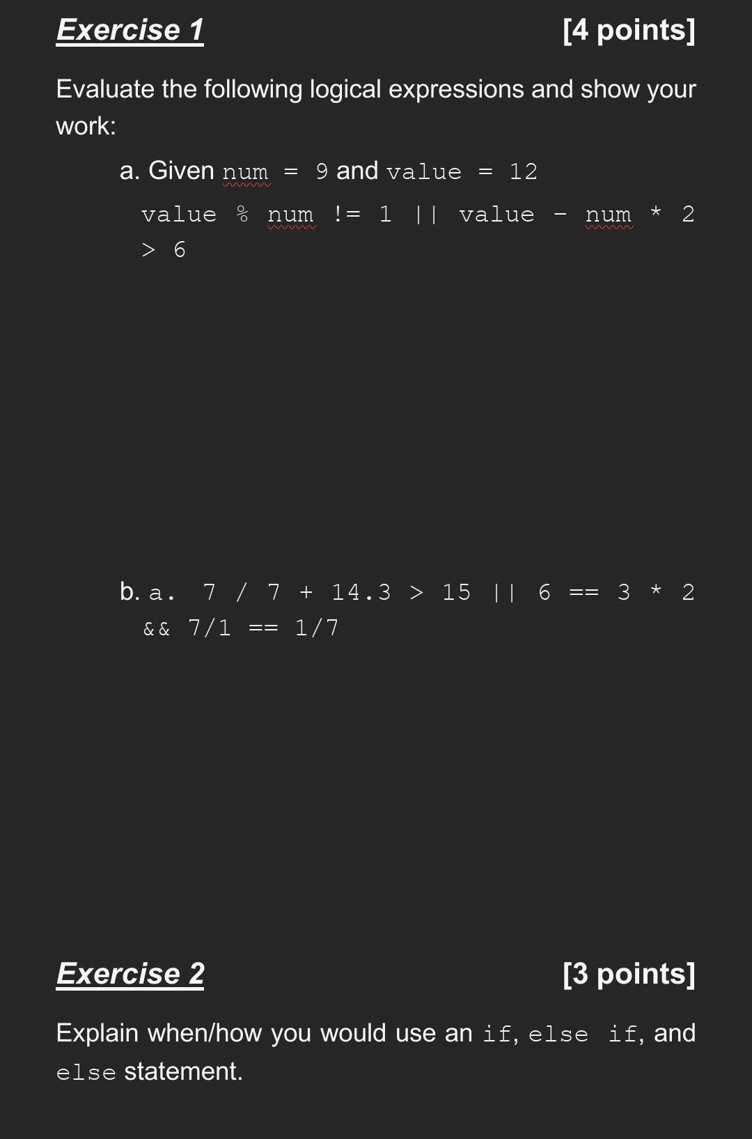 Solved Evaluate the following logical expressions and show | Chegg.com