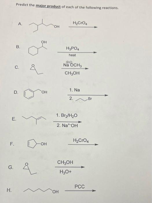 Solved Predict the major product of each of the following | Chegg.com