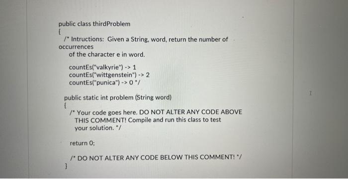 Solved public class thirdProblem \{ / Intructions: Given a | Chegg.com