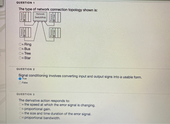 Solved QUESTION 1 The Type Of Network Connection Topology | Chegg.com