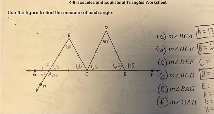 Solved Use The Figure To Find The Measure Of Each Angle. 1. | Chegg.com