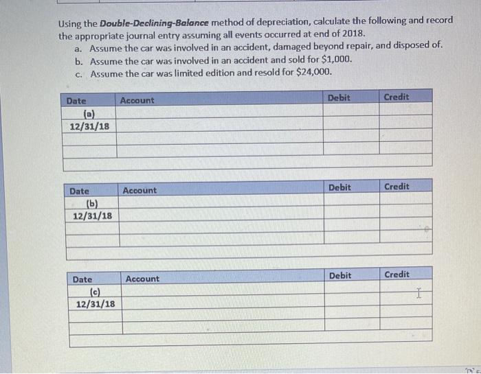 Using the Double-Declining-Balance method of | Chegg.com