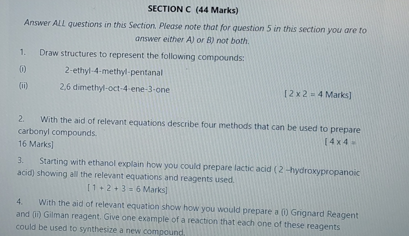 Solved SECTION C (44 ﻿Marks)Answer ALL questions in this | Chegg.com