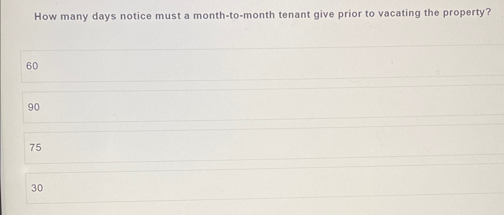 can a tenant give one month notice