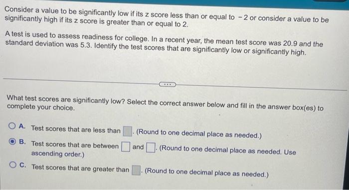 Solved Consider a value to be significantly low if its z | Chegg.com