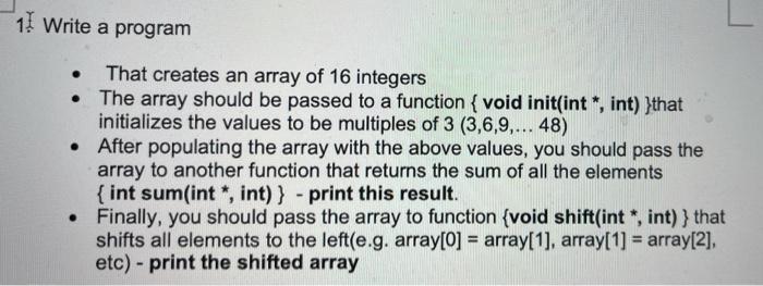 Solved 11 Write a program . That creates an array of 16 | Chegg.com