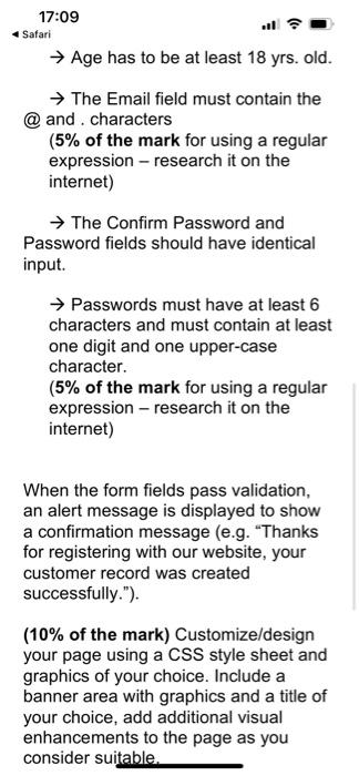 Solved 17:08 Safari Create an HTML document called | Chegg.com