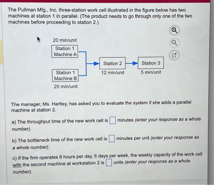 Solved The Pullman Mfg., Inc. Three-station Work Cell | Chegg.com