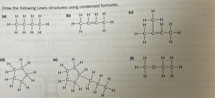 Solved Draw The Following Lewis Structures Using Condensed 2224