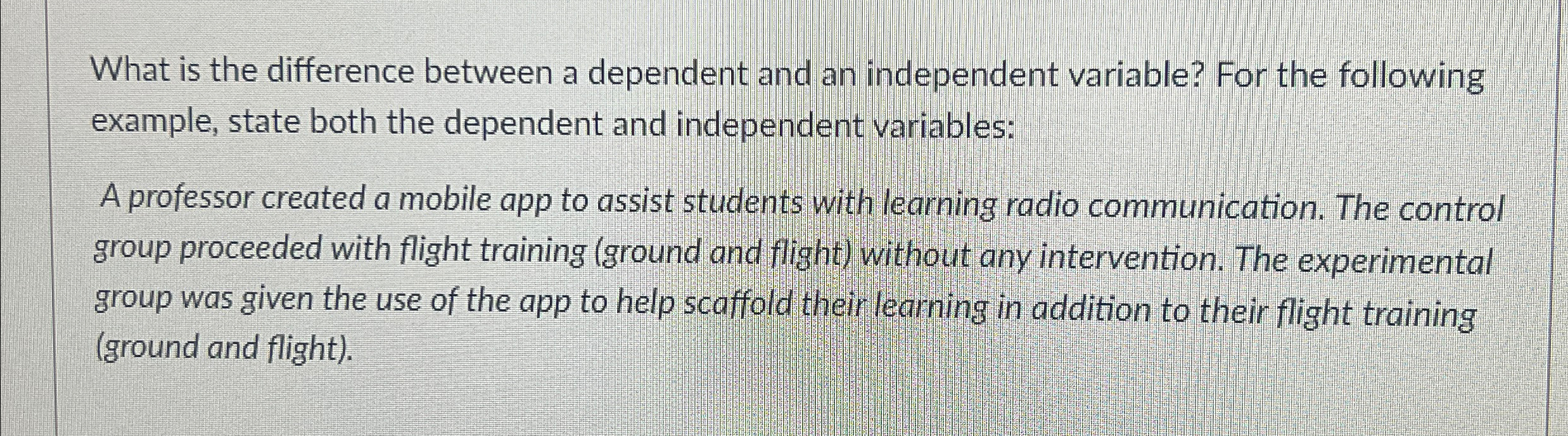 Solved What is the difference between a dependent and an | Chegg.com
