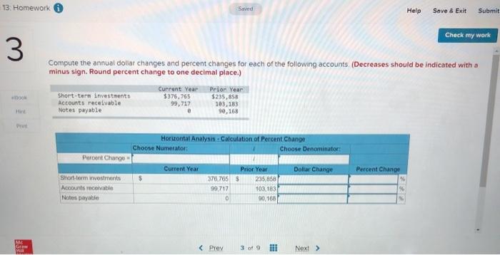 Solved 13 Homework Saved Help Save & Exit Submit Check my | Chegg.com