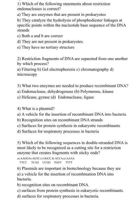 Solved 1) Which of the following statements about | Chegg.com