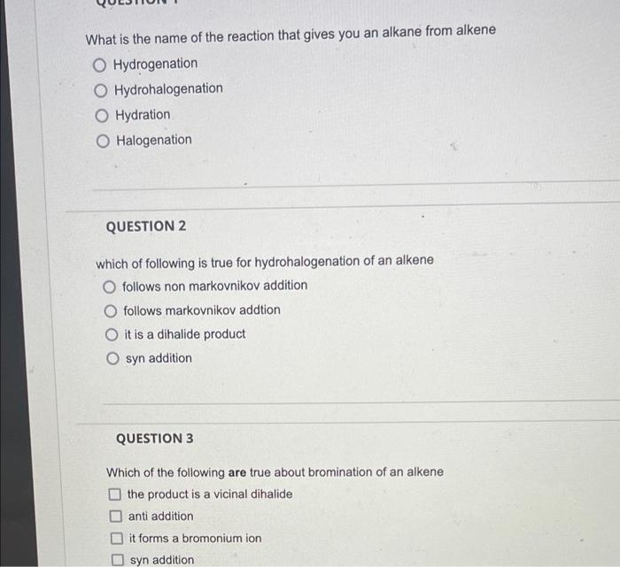 Solved What is the name of the reaction that gives you an | Chegg.com