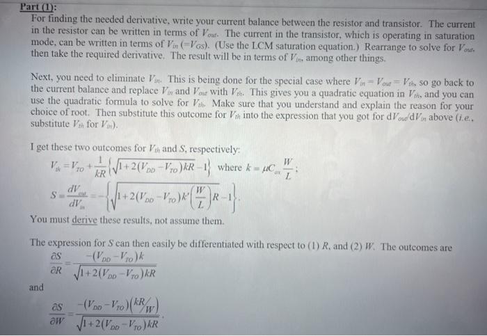 Solved Part 1: Theoretical Analysis of the Resistive-Load | Chegg.com
